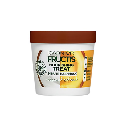 Garnier, Fructis, Nourishing Treat, 1 Minute Hair Mask + Coconut Extract