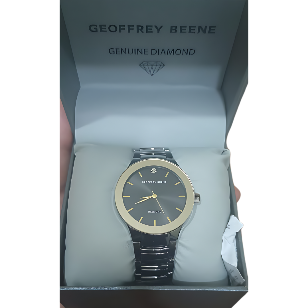 Geoffrey Beene Men s Gunmetal Gold Bracelet Watch GB8087GUGD The World of Cosmetics